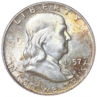1957-D Franklin Half Dollar NEARLY UNCIRCULATED