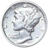 1935-D Mercury Silver Dime CLOSELY UNCIRCULATED