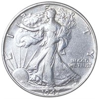 1947 Walking Liberty Half Dollar NEARLY UNC