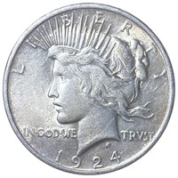 1924 Silver Peace Dollar ABOUT UNCIRCULATED