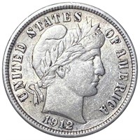 1912-D Barber Silver Dime XF
