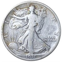 1916 Walking Liberty Half Dollar ABOUT UNC