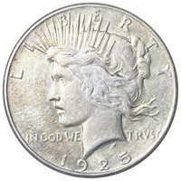1925 Silver Peace Dollar LIGHTLY CIRCULATED