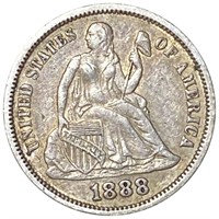 1888 Seated Liberty Dime ABOUT UNCIRCULATED