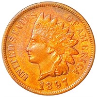 1897 Indian Head Penny ABOUT UNCIRCULATED