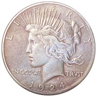 1924 Silver Peace Dollar LIGHTLY CIRCULATED