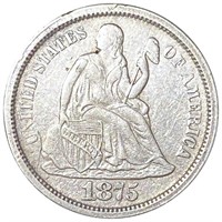 1875-S Seated Liberty Dime LIGHTLY CIRCULATED