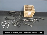LOT, BARS, PULLEYS, CLAMPS & OTHER ASSORTED
