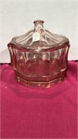 Pink Depression Glass Candy Dish Lidded