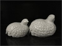 2 Ceramic Quail Home Decor Birds