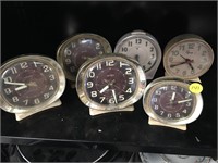 Lot of Vintage Wind Up Alarm Clocks