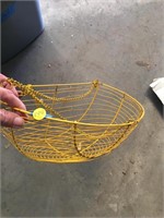 Yellow Wall Hanging Wire Basket