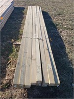 Pallet of 16 treated 4x4; 16' long