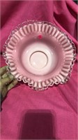 Fenton Pink / Silver Crest Bowl