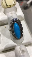 High Design Turquoise Stone Western Motif Ring