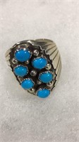 Sterling Silver Signed,  Western Themed Ring sz 10