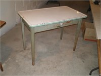 Porcelain Top Table with Drawer