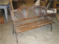 Bench with Flower Planter Design on Back Panel