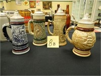 1 Brazil & 3 Avon Steins w/ Lids