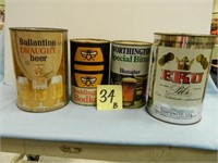 4 Misc. Mini Keg Cans - Including Ballantine, -