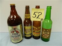 4 Beer Bottles - Fox Deluxe, Koenig Brau, Etc.