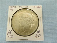 1922D Peace Silver Dollar - EF-40