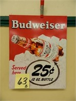 Budweiser Tin Sign (13x16")