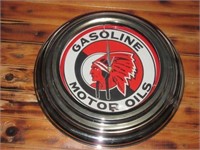 Red Indian Gasoline Motor Oil Neon Clock