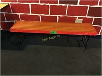 5 foot wood top metal base bench