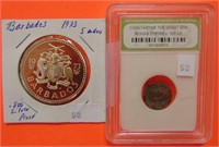 Roman Empire Coin, Barbados 5 Dollars 1973