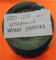 Wheat Cents (1100-1200) in jar
