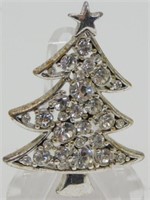 Liz Claiborne Jeweled Christmas Tree Brooch Pin