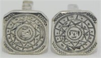 Vintage Sterling Silver Square Shaped Cufflinks