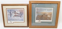* Pair of Double Signed Gene Roncka Prints,