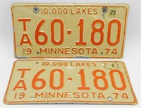 1974 Minnesota License Plates - What Hot Rodder