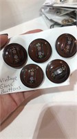 5 Vintage Glass Buttons