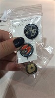 3 Vintage Button Pins