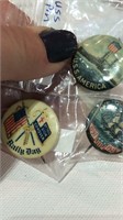 3 Vintage Button Pins