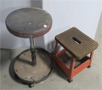 Shop stool with rolling stool