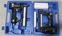 Campbell Hausfeld 2 aired nailer set with case.