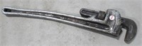 Aluminum HD 24" pipe wrench. Note: bent handle.