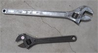 (2) adjustable wrenches including 24" Job smart