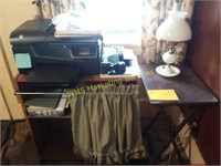 HP printer, stands & misc.