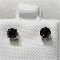 Certified 14K Black Diamond(0.75ct) Earrings
