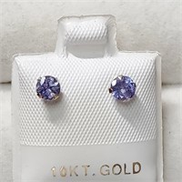 $150 10K Tanzanite(0.54ct) Pearl Earrings