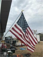 American Flag on pole & Coors Light canopy