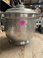 Vintage Hammered Aluminum Lidded Ice Bucket