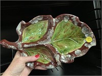 Cool Mid Century Leaf Shaped Serving Pottery Tray