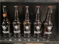 5 Large Glass BJ's Refillable Growlers