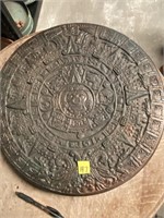Large Ceramic Aztec, Zodiac Looking Wall Art Piece